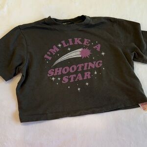 Junk Food Clothing Shooting Star Crop Top - Black and Pink